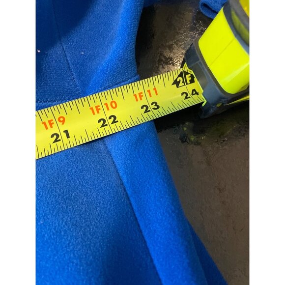 Vintage 80s Vanity Fair Royal Blue Full Zip Embroidered Collar Maxi Robe Sz L - Picture 9 of 9